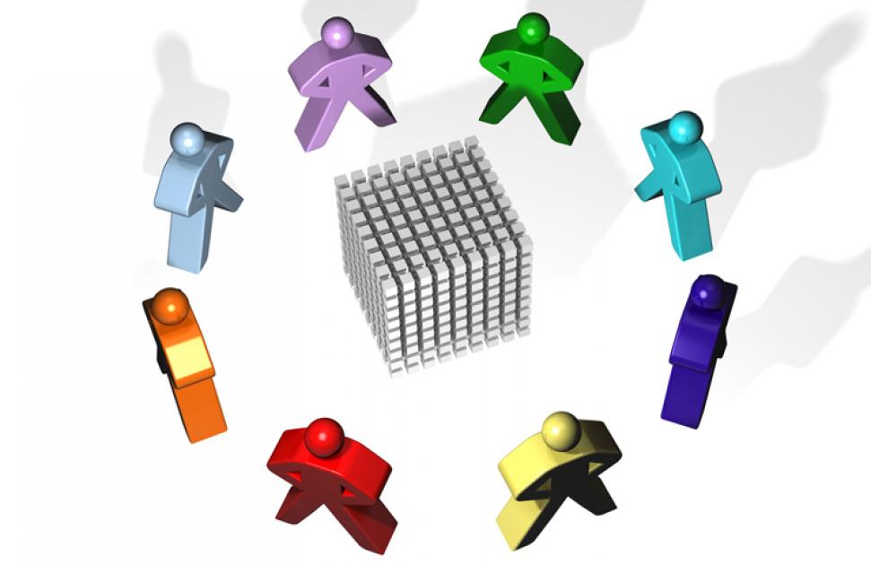 Réunion autour d'un cube