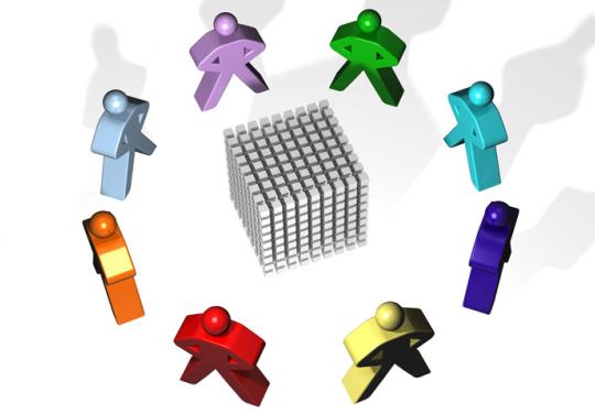 Réunion autour d'un cube